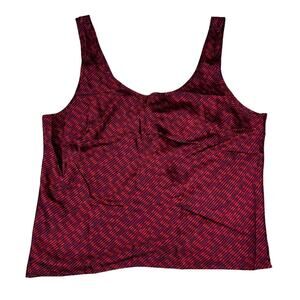NWOT Victoria's Secret Red Patterned Silky Tank Top L
